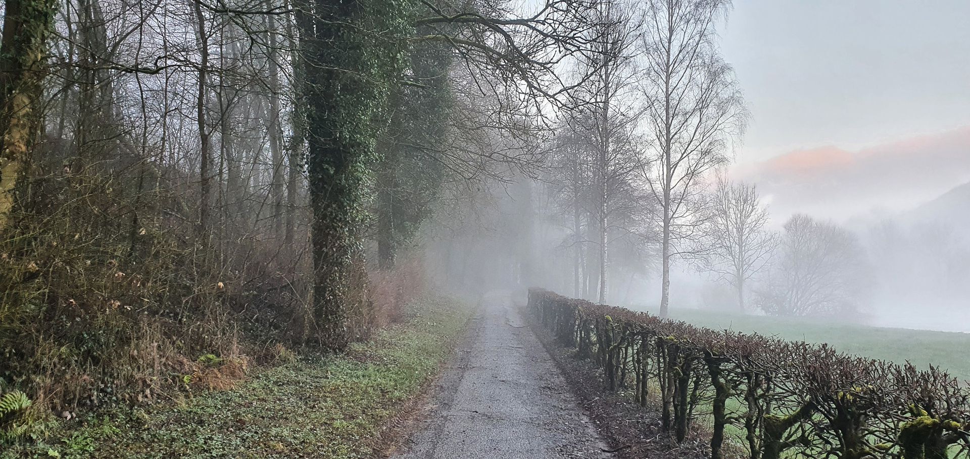 Mist over Sauer river in Echternach